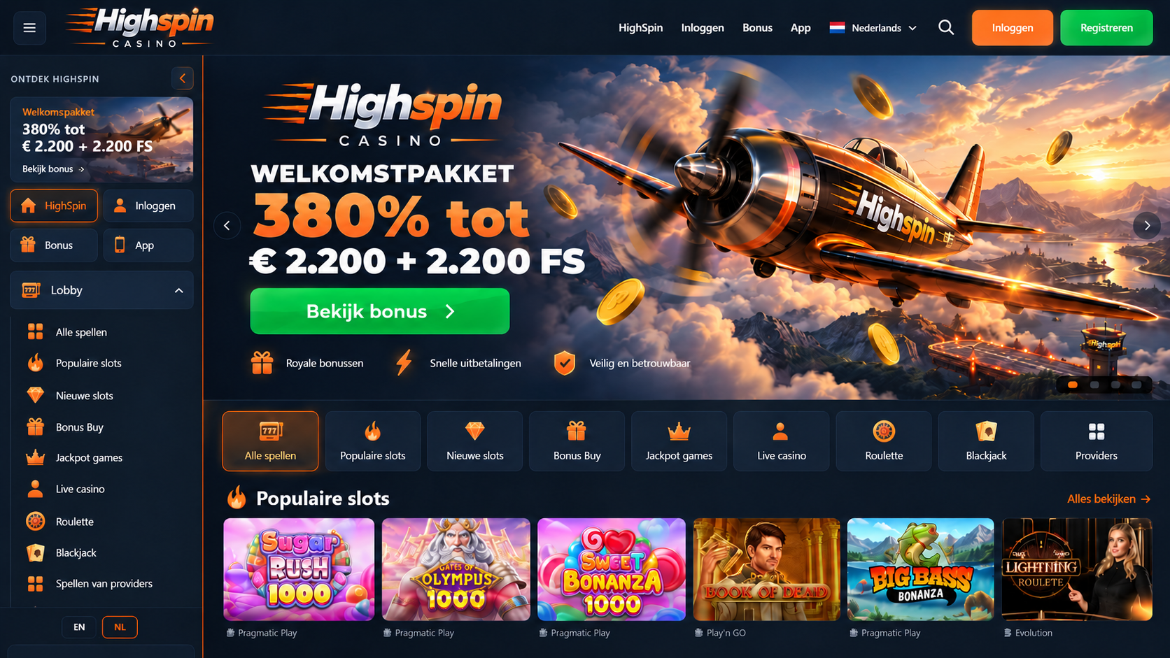 Highspin Casino Nederland: Casino Ervaring, Games en Spelersaccount image 1