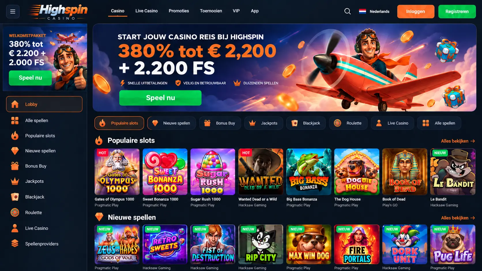 Highspin Casino Nederland: Casino Ervaring, Games en Spelersaccount image 3